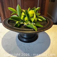 MaxSold Auction: Early 19th Century Wooden Pedestal Platter and 3 tier metal stand for presentation - San Francisco (California, USA) SELLER MANAGED Downsizing Online Auction - Hudson Avenue