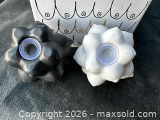MaxSold Auction: Jonathan Adler Aphrodite Set Salt and Pepper Shaker, One Size, Black and White - San Francisco (California, USA) SELLER MANAGED Downsizing Online Auction - Hudson Avenue