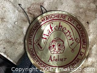 MaxSold Auction: Venetian Natural Feather Carnival Full-Face Mask by Laboratorio Artigiano - San Francisco (California, USA) SELLER MANAGED Downsizing Online Auction - Hudson Avenue