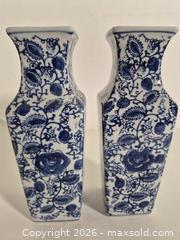 MaxSold Auction: Pair of Blue and White Floral Ceramic Vases - Oshawa (Ontario, Canada) SELLER MANAGED Commercial Liquidation Online Auction - Bond Street West