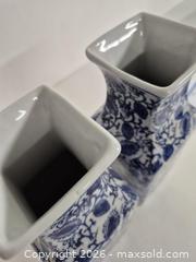 MaxSold Auction: Pair of Blue and White Floral Ceramic Vases - Oshawa (Ontario, Canada) SELLER MANAGED Commercial Liquidation Online Auction - Bond Street West