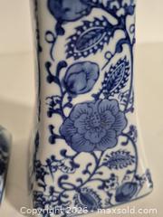 MaxSold Auction: Pair of Blue and White Taper Ceramic Candle Holders - Oshawa (Ontario, Canada) SELLER MANAGED Commercial Liquidation Online Auction - Bond Street West