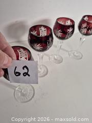 MaxSold Auction: Set of 4 Lausitzer Ruby Cut Crystal Wine Goblets - Oshawa (Ontario, Canada) SELLER MANAGED Commercial Liquidation Online Auction - Bond Street West