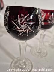 MaxSold Auction: Set of 4 Lausitzer Ruby Cut Crystal Wine Goblets - Oshawa (Ontario, Canada) SELLER MANAGED Commercial Liquidation Online Auction - Bond Street West