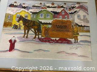 MaxSold Auction: Signed Watercolour Painting - Oshawa (Ontario, Canada) SELLER MANAGED Commercial Liquidation Online Auction - Bond Street West