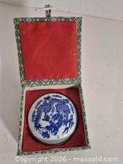 MaxSold Auction: Vintage Chinese Blue and White Porcelain Dragon Ink Pot  - Oshawa (Ontario, Canada) SELLER MANAGED Commercial Liquidation Online Auction - Bond Street West
