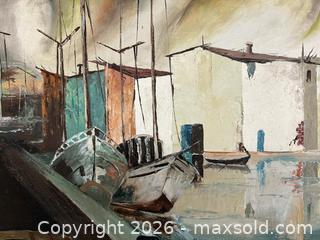 MaxSold Auction: Vintage Framed Signed Oil on Canvas - Oshawa (Ontario, Canada) SELLER MANAGED Commercial Liquidation Online Auction - Bond Street West