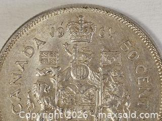 MaxSold Auction: 1961 Canada Silver Half Dollar Coin  - Kingston (Ontario, Canada) SELLER MANAGED Downsizing Online Auction - Woodbine Road