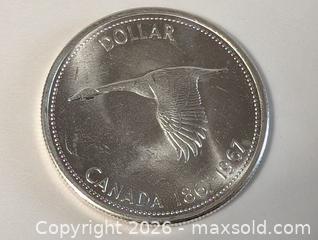 MaxSold Auction: 1967 Canada Silver Dollar Centennial Coin  - Kingston (Ontario, Canada) SELLER MANAGED Downsizing Online Auction - Woodbine Road