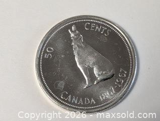 MaxSold Auction: 1967 Canada Silver Half Dollar Centennial Coin  - Kingston (Ontario, Canada) SELLER MANAGED Downsizing Online Auction - Woodbine Road