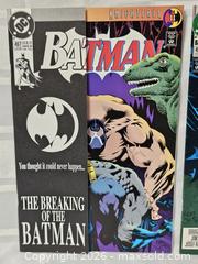 MaxSold Auction: Batman #496 , 497  1st Print DC Comic Book Bane Breaks Bat Cover Knightfall - Kingston (Ontario, Canada) SELLER MANAGED Downsizing Online Auction - Woodbine Road
