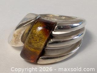 MaxSold Auction: MCM Tigers Eye Sterling Silver Ring Size 8  - Kingston (Ontario, Canada) SELLER MANAGED Downsizing Online Auction - Woodbine Road