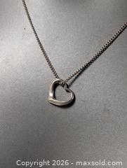 MaxSold Auction: Sterling Silver 18" Necklace with Heart Pendant  - Kingston (Ontario, Canada) SELLER MANAGED Downsizing Online Auction - Woodbine Road