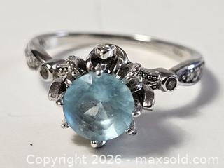 MaxSold Auction: Sterling Silver Aqua Marine Ring Size 7  - Kingston (Ontario, Canada) SELLER MANAGED Downsizing Online Auction - Woodbine Road