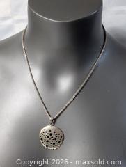 MaxSold Auction: Sterling Silver Necklace Thick 18" with Sterling Pendant Unique  - Kingston (Ontario, Canada) SELLER MANAGED Downsizing Online Auction - Woodbine Road