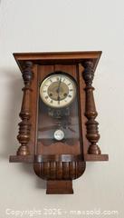 MaxSold Auction: Antique German Wall Clock with Key Wind and Gong Chime - Saratoga (California, USA) SELLER MANAGED Estate Sale Online Auction - Allendale Avenue
