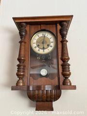 MaxSold Auction: Antique German Wall Clock with Key Wind and Gong Chime - Saratoga (California, USA) SELLER MANAGED Estate Sale Online Auction - Allendale Avenue