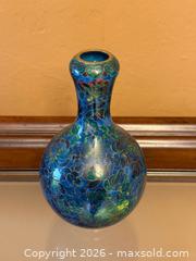 MaxSold Auction: Vintage Chinoiserie Blue Gold Floral Cloisonne Vase - Saratoga (California, USA) SELLER MANAGED Estate Sale Online Auction - Allendale Avenue