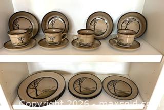 MaxSold Auction: Vintage Denby Savoy Stoneware Coffee Tea Cup Teacup Saucer & Plates Set  - Saratoga (California, USA) SELLER MANAGED Estate Sale Online Auction - Allendale Avenue
