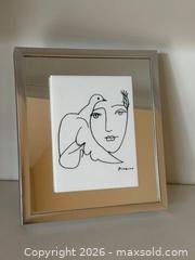 MaxSold Auction: Vintage Framed Art: Pablo Picasso Woman & Dove - Saratoga (California, USA) SELLER MANAGED Estate Sale Online Auction - Allendale Avenue