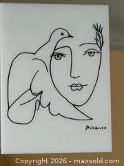 MaxSold Auction: Vintage Framed Art: Pablo Picasso Woman & Dove - Saratoga (California, USA) SELLER MANAGED Estate Sale Online Auction - Allendale Avenue