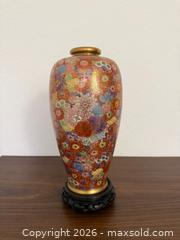 MaxSold Auction: Vintage Japanese Floral Satsuma Vase, Baluster Shape with Gilded Accent - Saratoga (California, USA) SELLER MANAGED Estate Sale Online Auction - Allendale Avenue