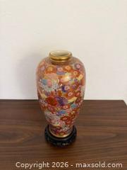 MaxSold Auction: Vintage Japanese Floral Satsuma Vase, Baluster Shape with Gilded Accent - Saratoga (California, USA) SELLER MANAGED Estate Sale Online Auction - Allendale Avenue