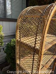 MaxSold Auction: Vintage Mid-Century Handcrafted Bamboo Cane Open Bookcase Woven Storage Shelf - Saratoga (California, USA) SELLER MANAGED Estate Sale Online Auction - Allendale Avenue