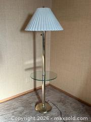 MaxSold Auction: Vintage Mid-Century Stiffel Style Glass Encased Brass Floor Lamp Table  - Saratoga (California, USA) SELLER MANAGED Estate Sale Online Auction - Allendale Avenue