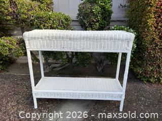 MaxSold Auction: Vintage White Wicker Table - Saratoga (California, USA) SELLER MANAGED Estate Sale Online Auction - Allendale Avenue