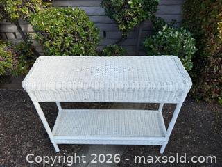 MaxSold Auction: Vintage White Wicker Table - Saratoga (California, USA) SELLER MANAGED Estate Sale Online Auction - Allendale Avenue