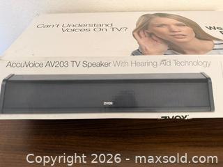 MaxSold Auction: ZVOX AccuVoice AV203 TV Speaker with Hearing Aid Technology  - Saratoga (California, USA) SELLER MANAGED Estate Sale Online Auction - Allendale Avenue