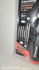 MaxSold Auction: NEW- BENCHMARK 14 in 1 Ratcheting Screwdriver Set - Kingston (Ontario, Canada) SELLER MANAGED Downsizing Online Auction - Morenz Crescent