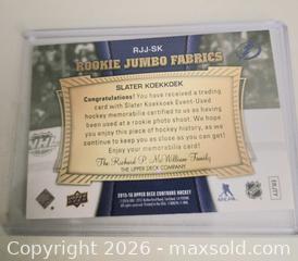 MaxSold Auction: Slater Koekkoek Jersey Card - Kingston (Ontario, Canada) SELLER MANAGED Downsizing Online Auction - Morenz Crescent