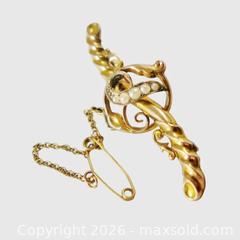 MaxSold Auction: 9 Karat Gold Seed Pearl Victorian Pin  - Aurora (Ontario, Canada) PARTNER MANAGED Downsizing Online Auction - Murray Drive