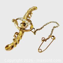 MaxSold Auction: 9 Karat Gold Seed Pearl Victorian Pin  - Aurora (Ontario, Canada) PARTNER MANAGED Downsizing Online Auction - Murray Drive