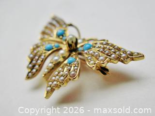 MaxSold Auction: Antique 14K Gold Butterfly Brooch/Pendant/Watch Pin  - Aurora (Ontario, Canada) PARTNER MANAGED Downsizing Online Auction - Murray Drive