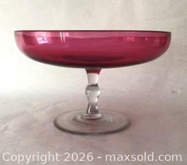 MaxSold Auction: Antique Cranberry Footed Bowl - Aurora (Ontario, Canada) PARTNER MANAGED Downsizing Online Auction - Murray Drive