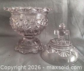 MaxSold Auction: Antique Pressed Glass Creamer and Sugar Bowl  - Aurora (Ontario, Canada) PARTNER MANAGED Downsizing Online Auction - Murray Drive