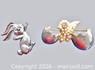 MaxSold Auction: Easter Brooches Signed Hobe Chick & Sterling Bunny  - Aurora (Ontario, Canada) PARTNER MANAGED Downsizing Online Auction - Murray Drive