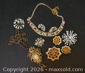 MaxSold Auction: Group of Vintage Signed/Unsigned Rhinestone Jewelry  - Aurora (Ontario, Canada) PARTNER MANAGED Downsizing Online Auction - Murray Drive