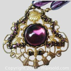 MaxSold Auction: Signed Miriam Haskell Amethyst Glass Necklace - Aurora (Ontario, Canada) PARTNER MANAGED Downsizing Online Auction - Murray Drive