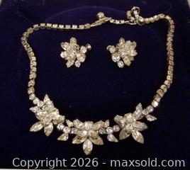 MaxSold Auction: Signed Sherman Vintage Necklace and Earring Rhinestone Set - Aurora (Ontario, Canada) PARTNER MANAGED Downsizing Online Auction - Murray Drive