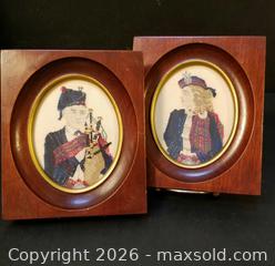 MaxSold Auction: Small Vintage Scottish Lad and Lassie Needlepoint Pictures - Aurora (Ontario, Canada) PARTNER MANAGED Downsizing Online Auction - Murray Drive