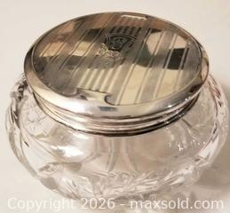 MaxSold Auction: Sterling Topped Crystal Dresser Jar - Aurora (Ontario, Canada) PARTNER MANAGED Downsizing Online Auction - Murray Drive
