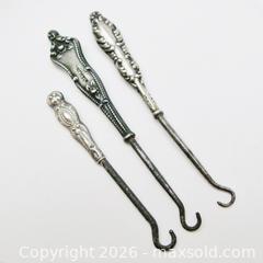 MaxSold Auction: Three Antique Sterling Silver Buttonhooks  - Aurora (Ontario, Canada) PARTNER MANAGED Downsizing Online Auction - Murray Drive