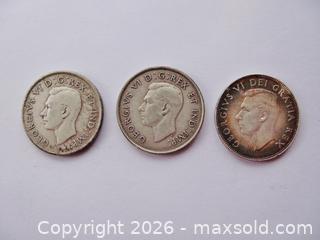 MaxSold Auction: Three Canadian King George VI Half Dollar Coins  - Aurora (Ontario, Canada) PARTNER MANAGED Downsizing Online Auction - Murray Drive