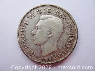 MaxSold Auction: Three Canadian King George VI Half Dollar Coins  - Aurora (Ontario, Canada) PARTNER MANAGED Downsizing Online Auction - Murray Drive