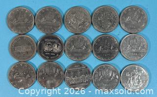 MaxSold Auction: Canada 1 Dollar Coins - 15 Mixed Dates 1960s–1980s - Lincoln (Ontario, Canada) SELLER MANAGED Downsizing Online Auction - Bartlett Road - Beamsville (STORAGE)