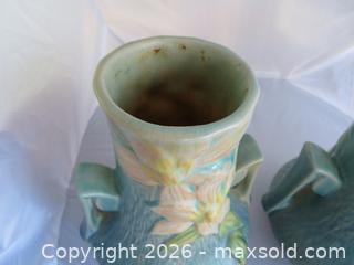 MaxSold Auction: 7" Pair of Roseville "Clematis Vases" - San Bruno (California, USA) SELLER MANAGED Downsizing Online Auction - 2nd Avenue